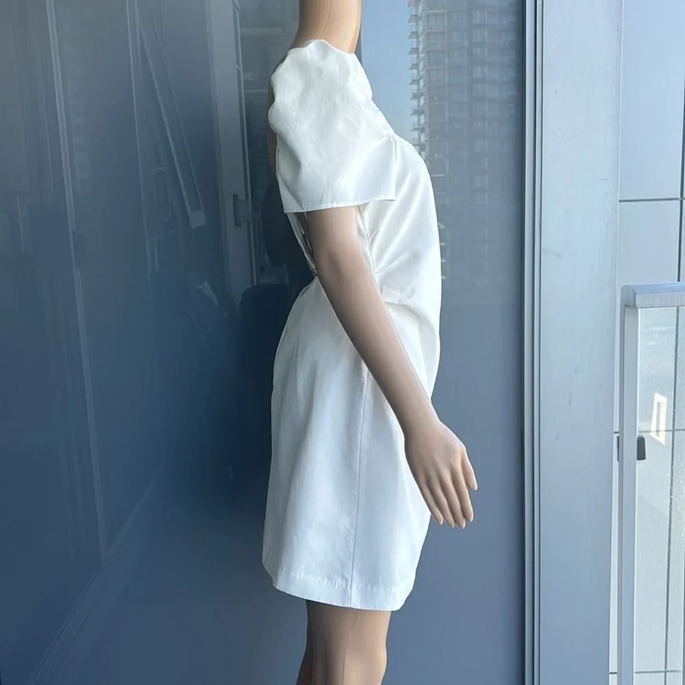 Zara Puff Sleeve White Mini Dress - Picture 5 of 15